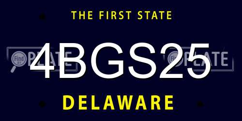 4BGS25 Delaware License Plate