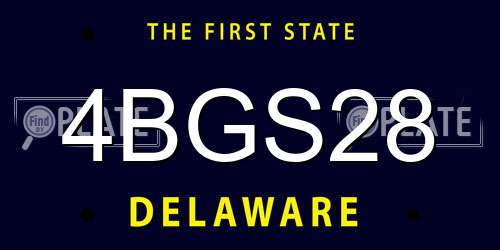 4BGS28 Delaware License Plate