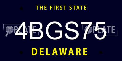 4BGS75 Delaware License Plate