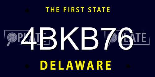 4BKB76 Delaware License Plate