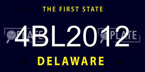 4BL2012 Delaware License Plate