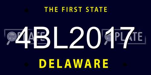 4BL2017 Delaware License Plate