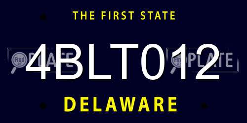 4BLT012 Delaware License Plate