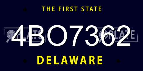 4BO7362 Delaware License Plate