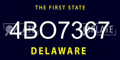 4BO7367 Delaware License Plate