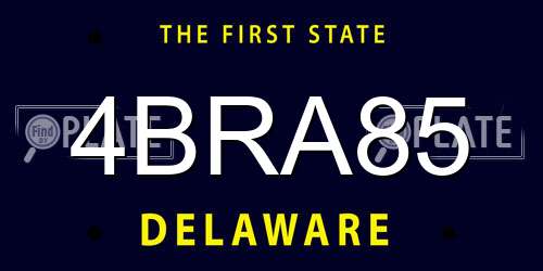 4BRA85 Delaware License Plate