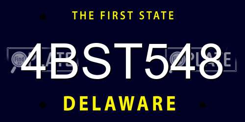 4BST548 Delaware License Plate
