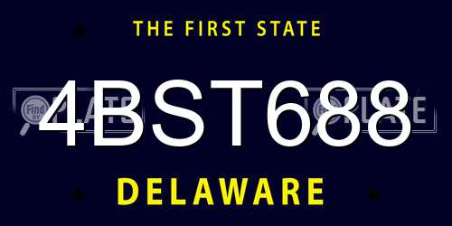 4BST688 Delaware License Plate