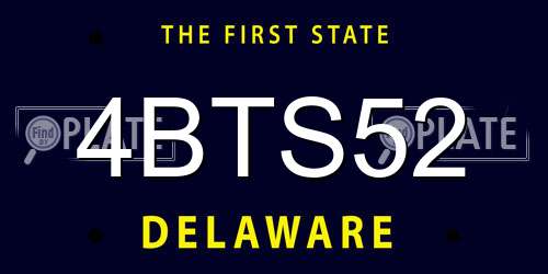 4BTS52 Delaware License Plate