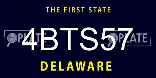 4BTS57 Delaware License Plate
