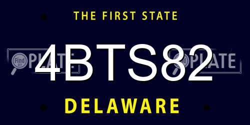 4BTS82 Delaware License Plate
