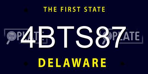 4BTS87 Delaware License Plate