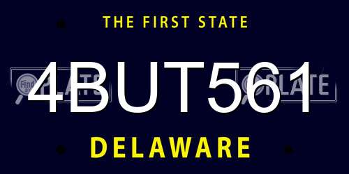 4BUT561 Delaware License Plate