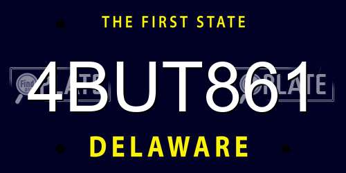 4BUT861 Delaware License Plate