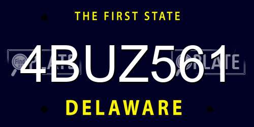 4BUZ561 Delaware License Plate