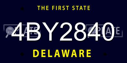4BY2840 Delaware License Plate