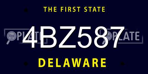 4BZ587 Delaware License Plate