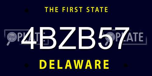 4BZB57 Delaware License Plate