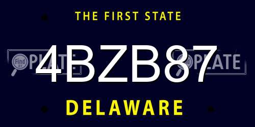 4BZB87 Delaware License Plate