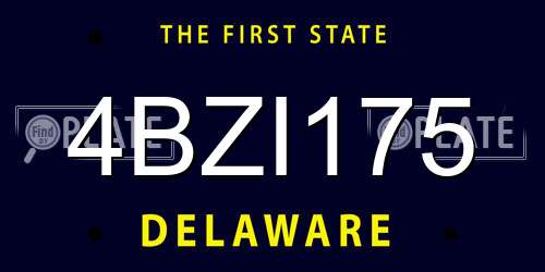 4BZI175 Delaware License Plate