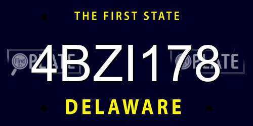 4BZI178 Delaware License Plate