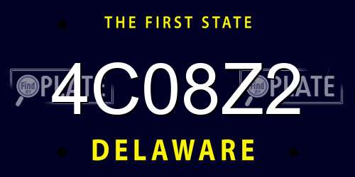 4C08Z2 Delaware License Plate