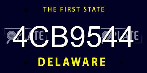 4CB9544 Delaware License Plate