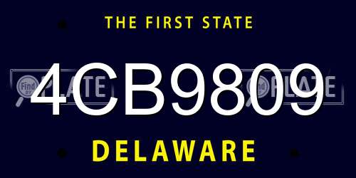 4CB9809 Delaware License Plate