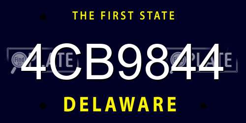 4CB9844 Delaware License Plate