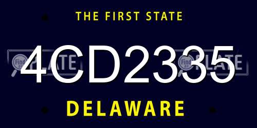 4CD2335 Delaware License Plate