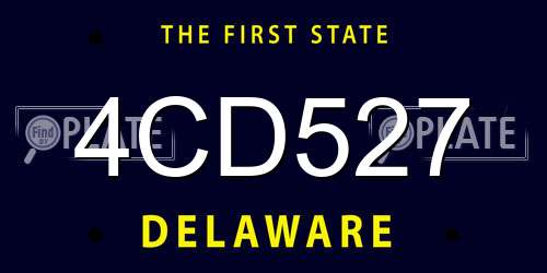 4CD527 Delaware License Plate