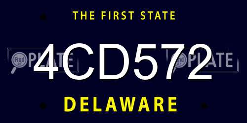4CD572 Delaware License Plate