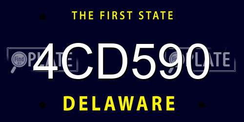 4CD590 Delaware License Plate