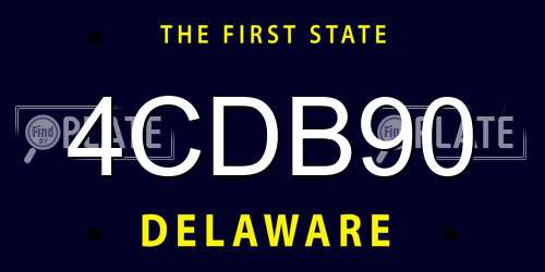 4CDB90 Delaware License Plate