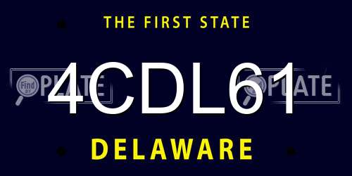 4CDL61 Delaware License Plate