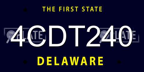 4CDT240 Delaware License Plate