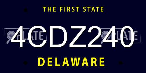 4CDZ240 Delaware License Plate