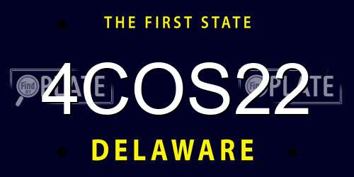 4COS22 Delaware License Plate