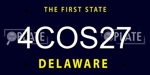 4COS27 Delaware License Plate