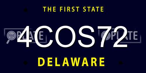 4COS72 Delaware License Plate