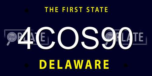 4COS90 Delaware License Plate