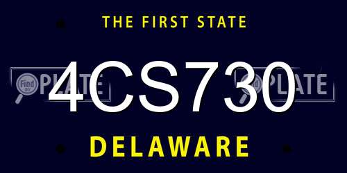 4CS730 Delaware License Plate
