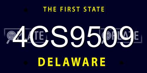 4CS9509 Delaware License Plate