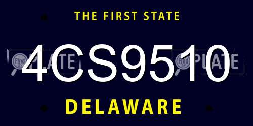 4CS9510 Delaware License Plate