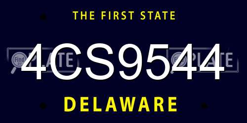 4CS9544 Delaware License Plate