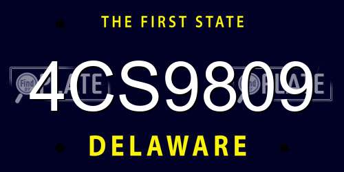 4CS9809 Delaware License Plate