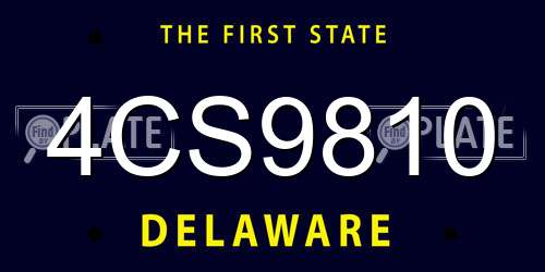 4CS9810 Delaware License Plate