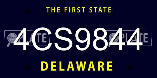 4CS9844 Delaware License Plate
