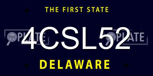 4CSL52 Delaware License Plate