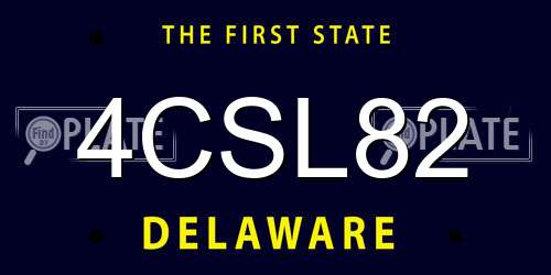 4CSL82 Delaware License Plate